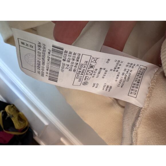 SJYP Unisex Sherpa Fleece Hoodie Ivory + Orange Hoodie Sweatshirt - Sz L - Picture 7 of 14